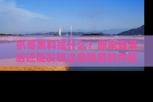 扒哥黑料是什么？原来登录后还能发现这些隐藏的内幕！