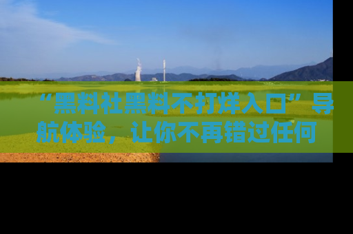 “黑料社黑料不打烊入口”导航体验,让你不再错过任何精彩黑料