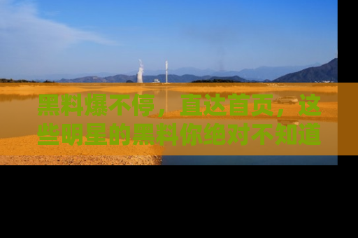 黑料爆不停，直达首页，这些明星的黑料你绝对不知道！