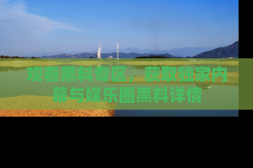 观看黑料专区，获取独家内幕与娱乐圈黑料详情