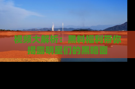 视频大解析:黑料福利带你揭露明星们的黑暗面